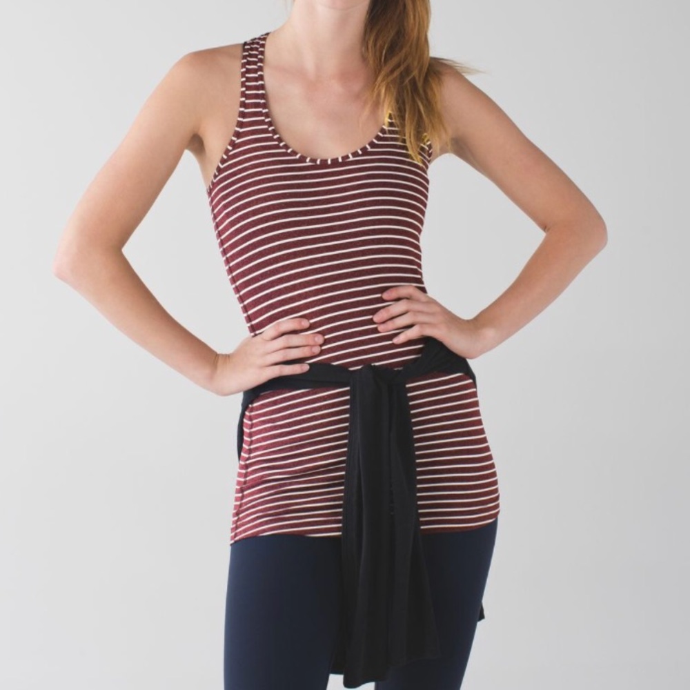 Lululemon CRB in Striped Heathered Bordeaux